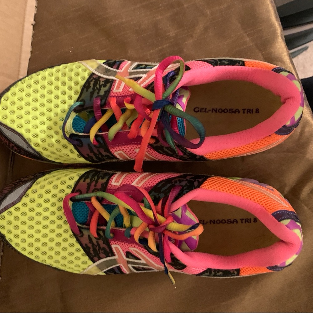 Asics Women's Neon and Black Athletic Shoes - Picture 2 of 10